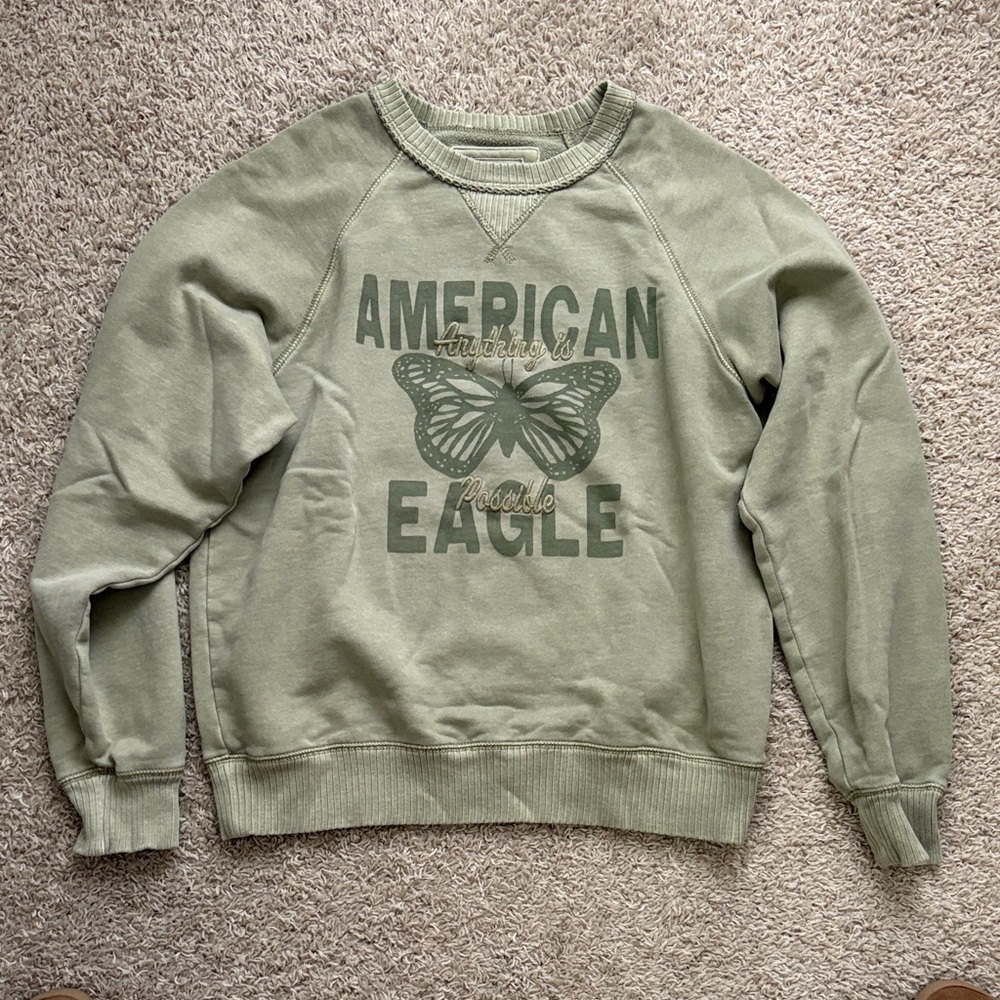 American Eagle Olive Green Sweatshirt